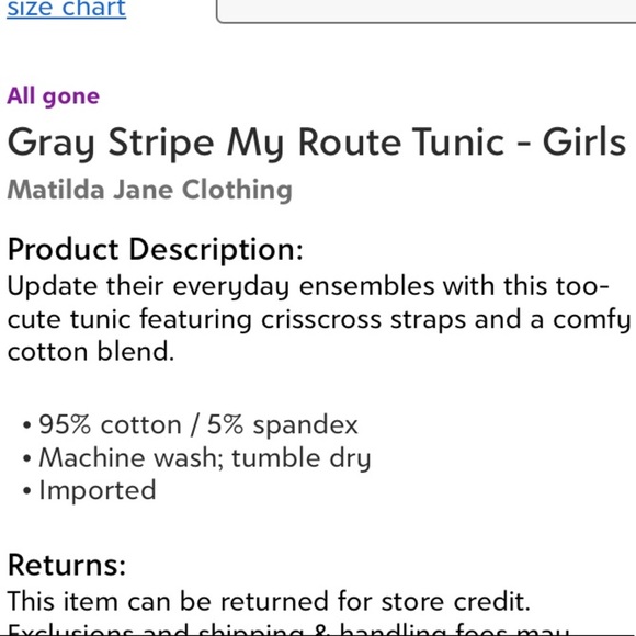 Matilda Jane Stripe my Route Tunic Top - Picture 5 of 11